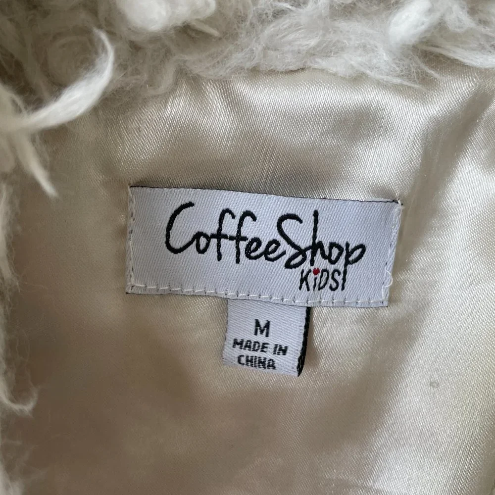 CoffeeShop Shaggy Whubby Faux Fur Drape Vest Sz M